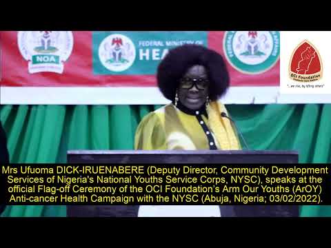 NYSCs Mrs Ufuoma DICK's Speech at the Flag-off Ceremony of OCI Foundation’s ArOY Campaign; 03/2/2022