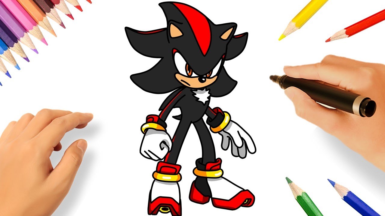 HOW TO DRAW SONIC SUPER SHADOW STEP BY STEP ⚡ 