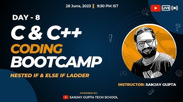 Day 8 | Learn C & C++ Coding Live & Free with Sanjay Gupta | Sanjay Gupta Tech School