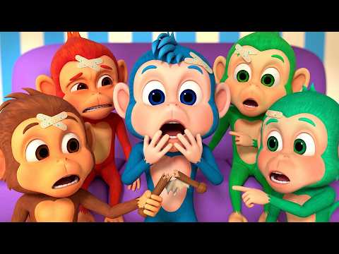 Five Little Monkeys | Learn Counting Through A Fun Nursery Song | Simi Kids Rhymes