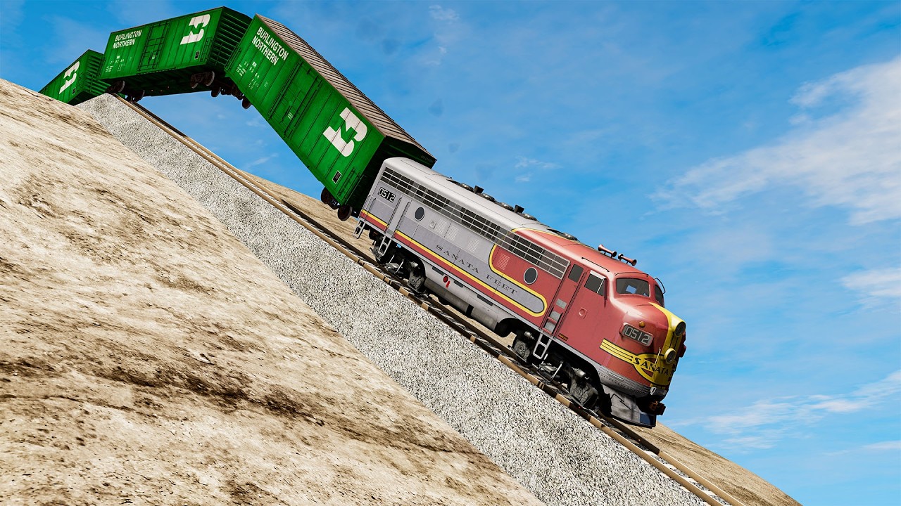 Epic Trains vs Hill Climb Derailment #33 – BeamNG.drive Crashes by BeamNG High Speed