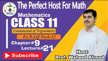 11th Class Math, Ch #09, Exercise 9.4 Question No.7-12