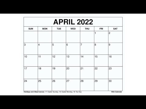 2022 april Printable April