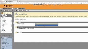 Adding a Syllabus to Blackboard 9.1