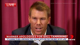 Cricketer David Warner &quot;Dodging&quot; Media Questions @ Press Conference Mar. 31, 2018