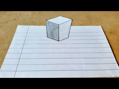 How to draw squre Cube In Space 3D Drawing | Episode 03 | Drawing Art ...