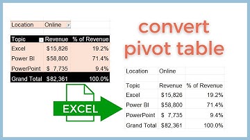 How to Convert a Pivot Table to a Regular Spreadsheet in Excel