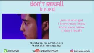 LIRIK KARD - DON'T RECALL by GOMAWO [LIRIK KOREA, INDONESIA & MV]