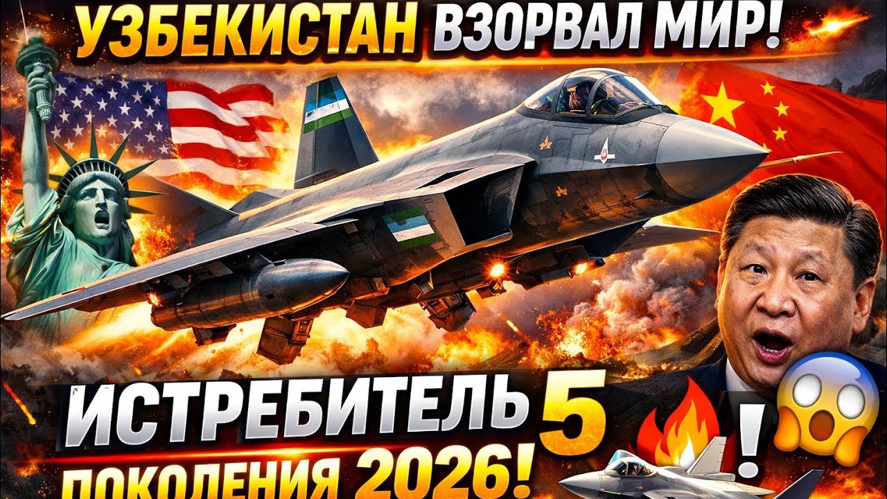 🇺🇿 УЗБЕКИСТАН ШОКИРОВАЛ МИР! ✈️ Новый Истребитель 5-го Поколения 2026 — Китай В Шоке! 😱🔥