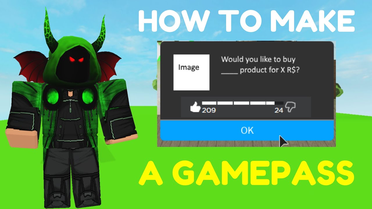 HOW TO MAKE A GAMEPASS IN ROBLOX STUDIO YouTube