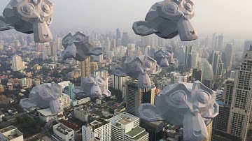 Monkey building motion tracking - Blender EEVEE