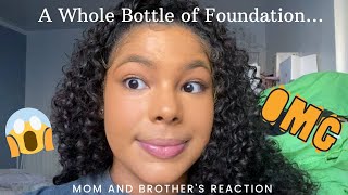 Wearing a Whole Bottle of Foundation to Get my Family&#39;s Reaction [Spanish Edition]