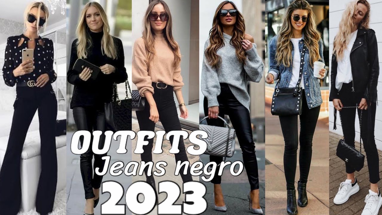 OUTFITS CON PANTALON NEGRO MODA Y TENDENCIAS 2022/2023 moda con jeans negro  