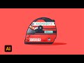 Drawing Minimal Flat Design in Adobe Illustrator  | Ferrari F1 Helmet - Speed Art