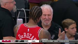 DeMar Shows LOVE to Popovich after DeMar Surpasses 20,000 career points