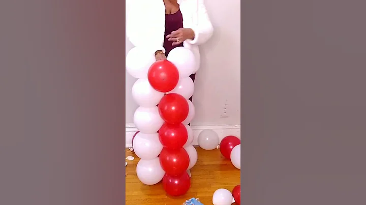 #shorts   DIY red and white balloon column,/ it's clarice