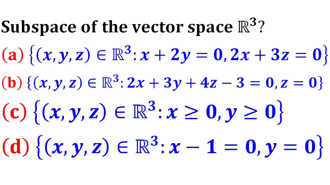 Master IIT Jam 2014 Linear Algebra Subspace of r^3