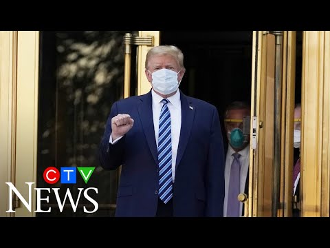 Trump ignores reporter questions as he leaves hospital after being treated for COVID-19