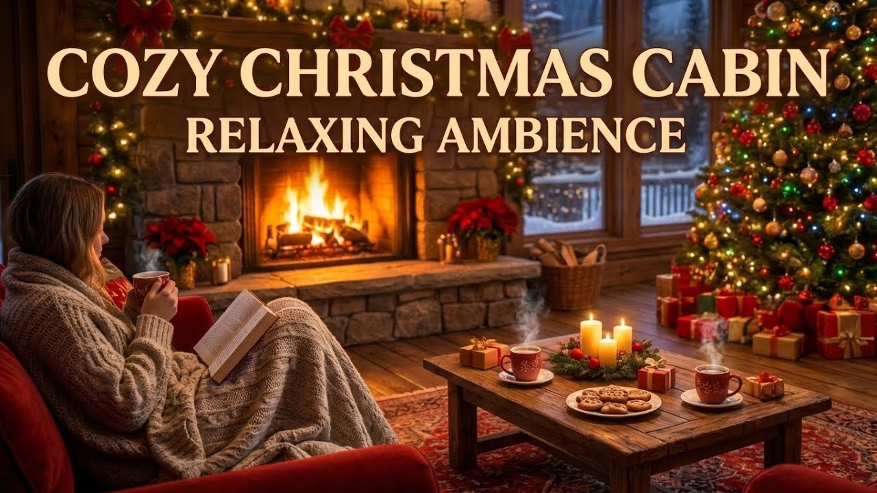 Cozy Christmas Fireplace Ambience ️ Relaxing Holiday Music | Crackling ...