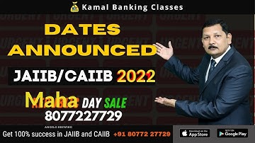 Date Announced JAIIB CAIIB Exam Strategy for Preparation LIVE Class OFFER!
