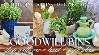 NEW GOODWILL BINS HOME DÉCOR THRIFT \& STYLE WITH ME | 2024 Spring Thrifting + Haul + Decorate