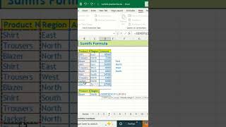 sumifs function worksheet