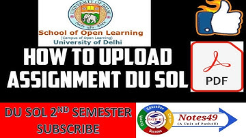 How To Upload Answer sheet Du SOL 2nd Semester  #dusol #assignment #sol2ndsemester #sol.du.ac.in
