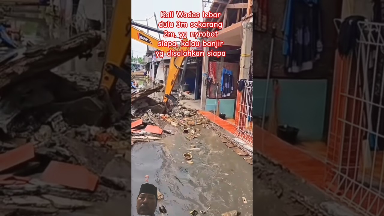 normalisasi kali Wadas, dulu lebar 3m sekarang 2 meter 