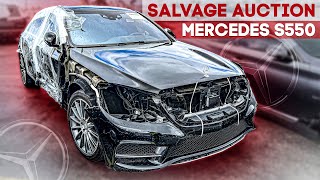 I FOUND A CHEAP WRECKED MERCEDES S550 AT SALVAGE AUCTION