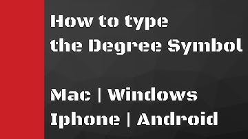 HOW TO TYPE THE DEGREE SYMBOL | DEGREE SYMBOL ON MAC | DEGREE SYMBOL ON PC
