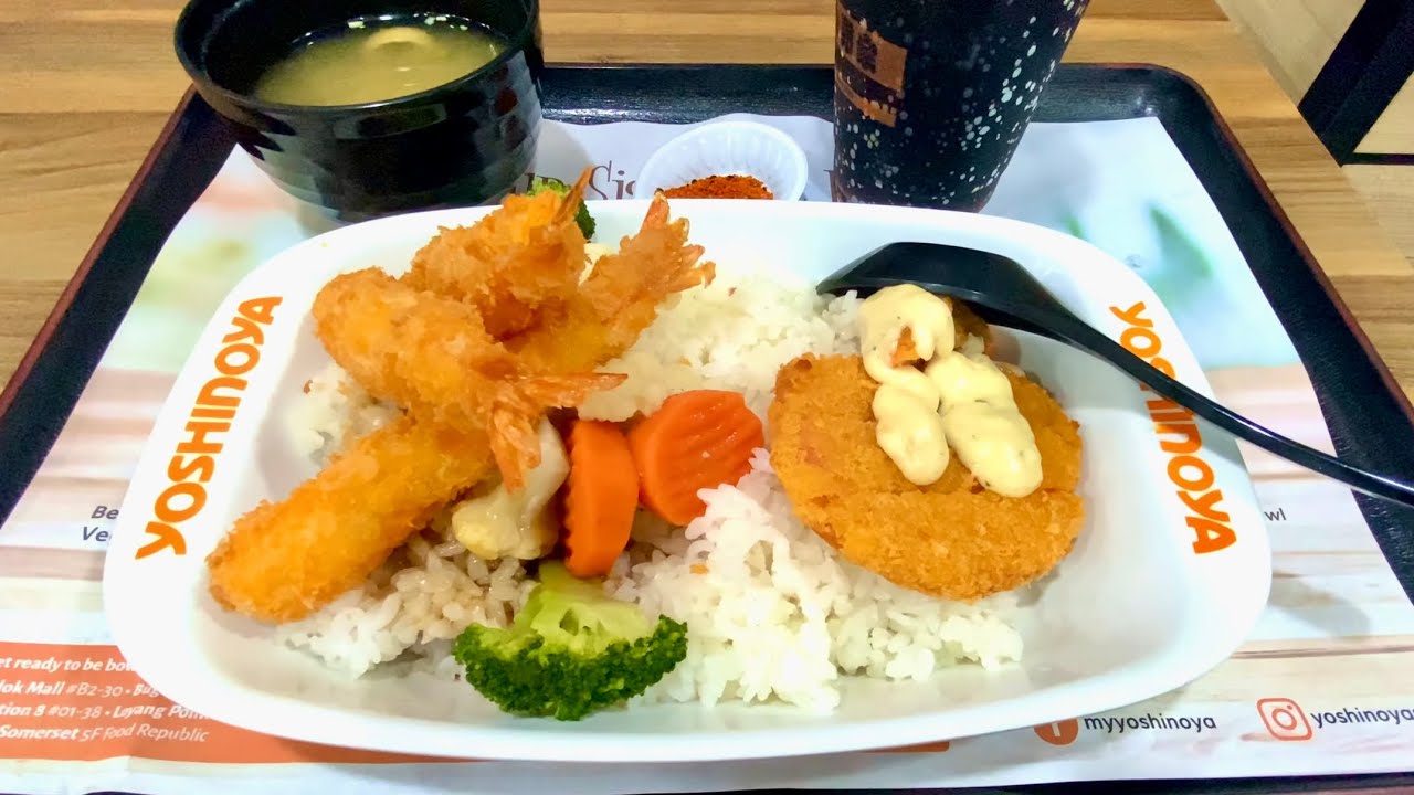 Yoshinoya Salmon & Shrimp Japanese Rice Bowl YouTube