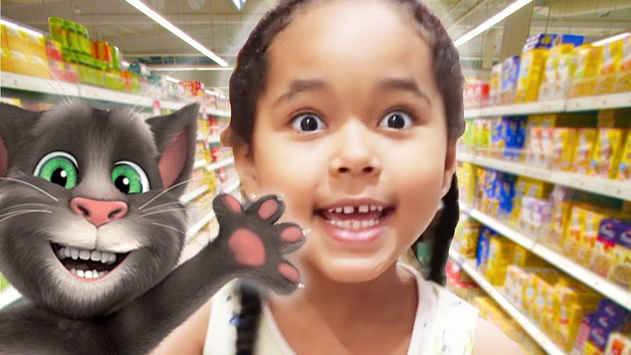 VERITY et TALKING TOM le PÉTEUR au SUPERMARCHÉ - Talking Tom - YouTube