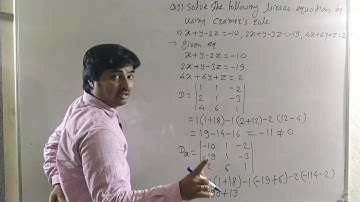 Determinants and Matrices Lec4 : Applications of determinants : Cramer