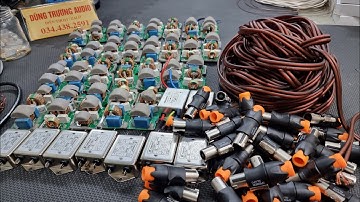 lọc nguồn 20a giá 100k , rắc loa neutrick 23k , dây loa đồng 4mm giá 40k