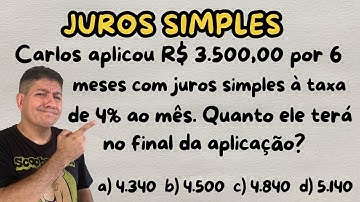 Questão com Juros simples para concursos - Prof Robson Liers