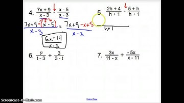 11.6 Adding and Subtracting Rational Expressions (Part 1)