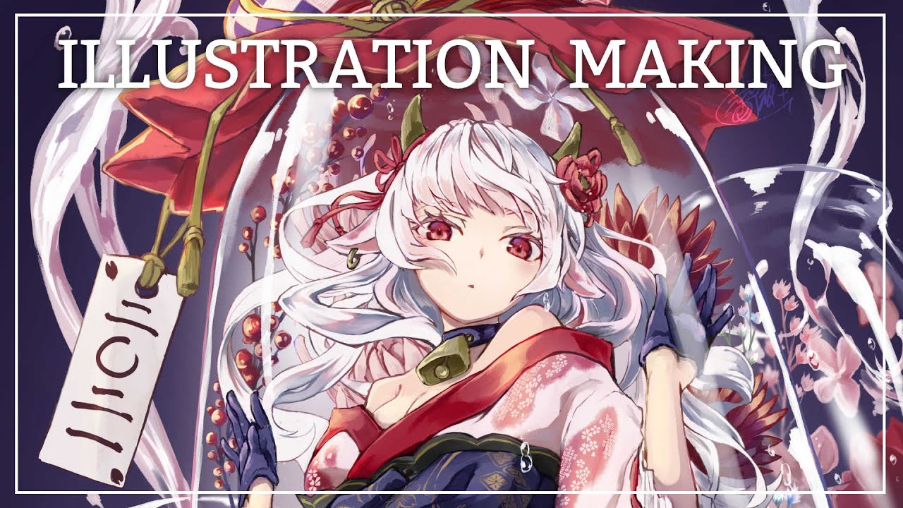 イラストメイキング ハーバリウム 和風少女は好きですか Youtube