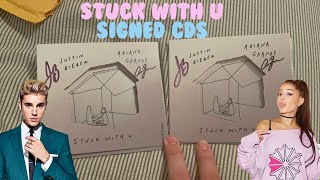 SIGNED Stuck With U Cds Unboxing - Ariana Grande & Justin Bieber