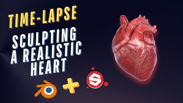 SCULPTING A REALISTIC HEART in Blender | Timelapse