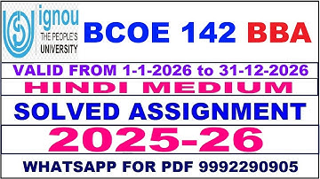BCOE 142 solved assignment 2025-26 in Hindi || bcoe 142 solved assignment 2026 || bcoe142 2025-26