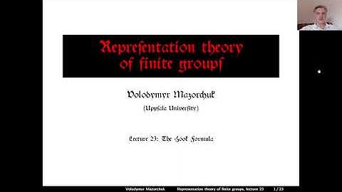 Representation theory of finite groups. Lecture 23: the Hook Formula (by Walter Mazorchuk)
