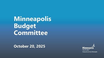 October 20, 2025 Budget Committee