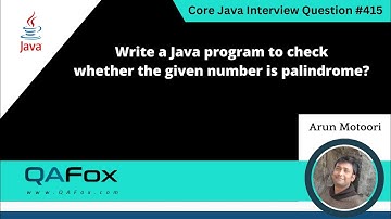 Java program to check whether the given number is palindrome (Core Java Interview Question #415)