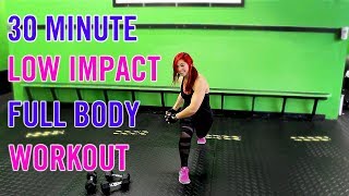 30 Minute Low Impact Full Body FAT BURNING Workout | Cardio, Strength & Abs w/ Dumbbells