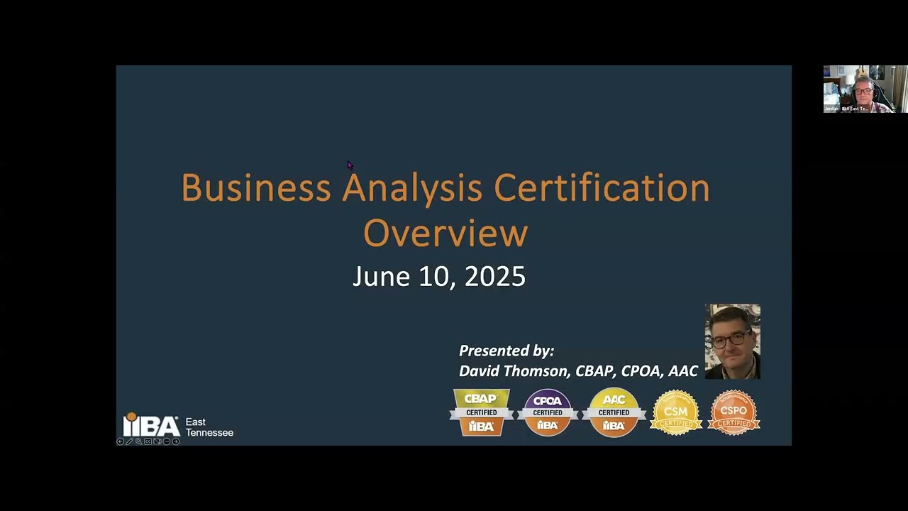 Study Session: Business Analysis Certification Overview - YouTube