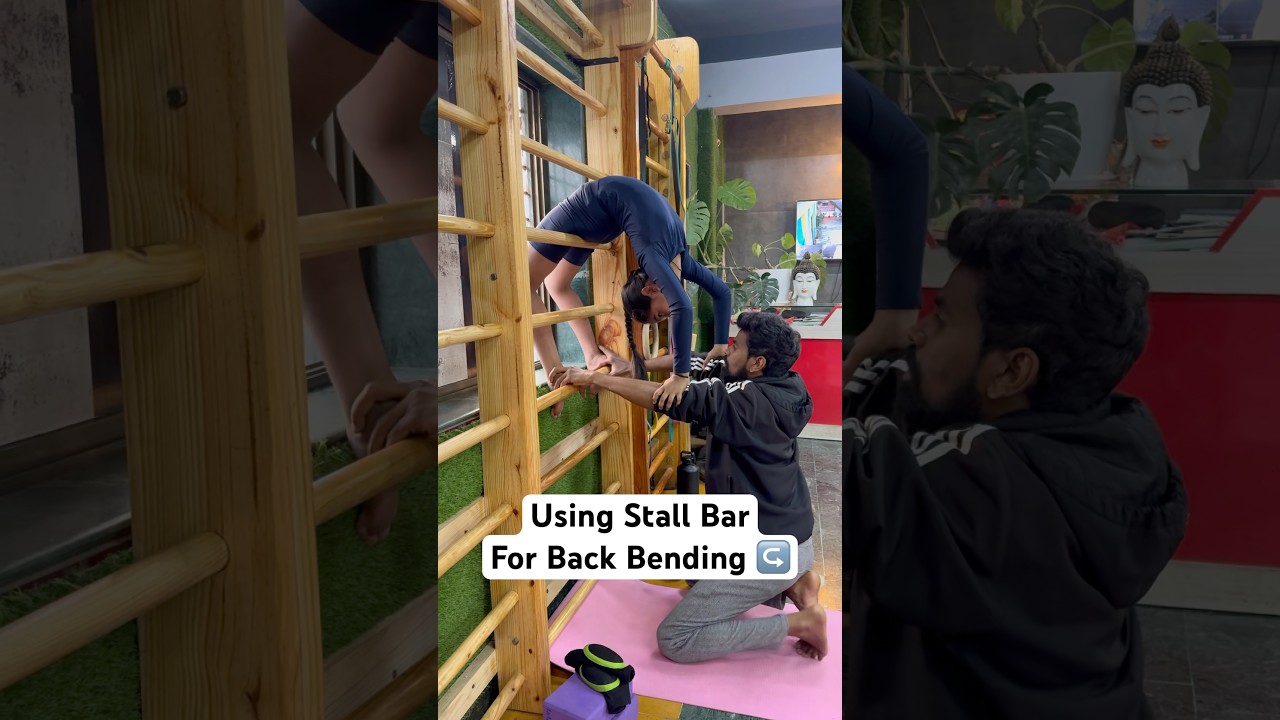 Back Bend using Wall Bar #yogaforbeginners #easyyoga #yogaclasess #yoga ...