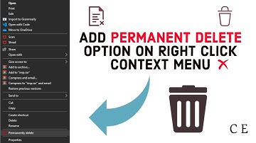 Add Permanent Delete ❌ Option to Right Click Context Menu
