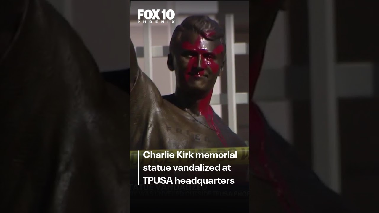 Charlie Kirk statue vandalized at TPUSA in Arizona | FOX 10 Phoenix