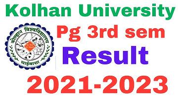 Pg sem-3 result #2023 #kolhan_university #result #college #university | KU pg result sem-3 2023