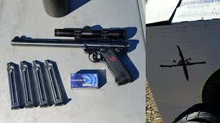 ruger mk iv target 10 inch heavy barrel shoot and review group size 25m